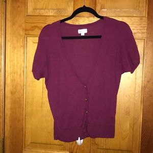 American Eagle berry short sleeve cardigan